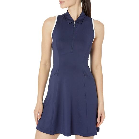 Callaway Dresses & Skirts - Callaway Racerback Peacoat Flounce‎ Golf Dress Navy Blue White XL Truesculpt NWT